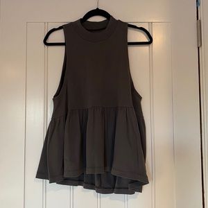 NWT Urban Outfitters Peplum Tank in Faded Black